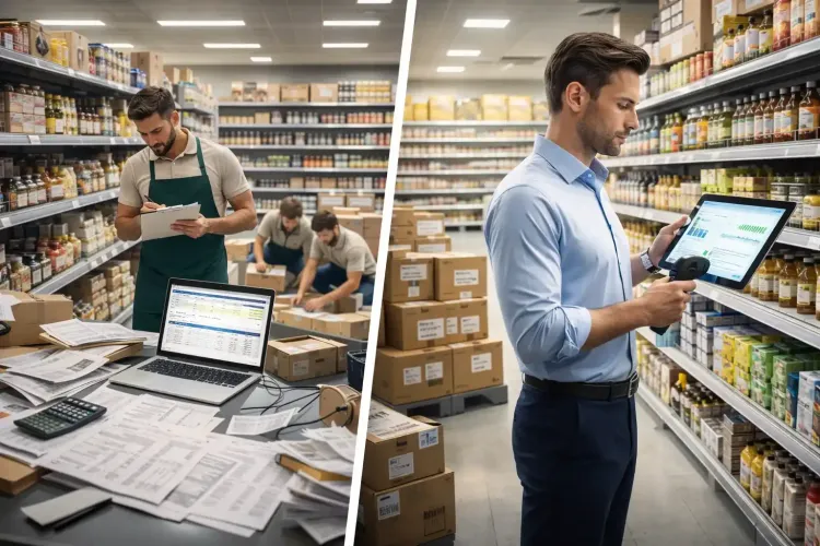 Retail audit software compared with manual inventory audits in a modern retail store environment.